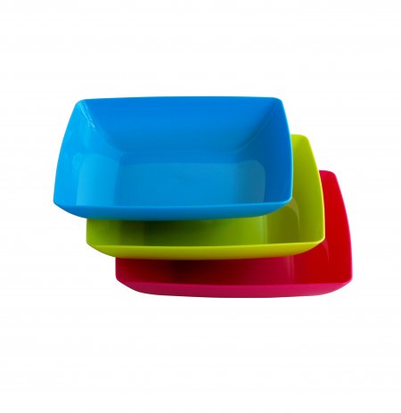Пластмасова чиния 18/18 cm квадратна, сет от 3 броя. Арт. N 557